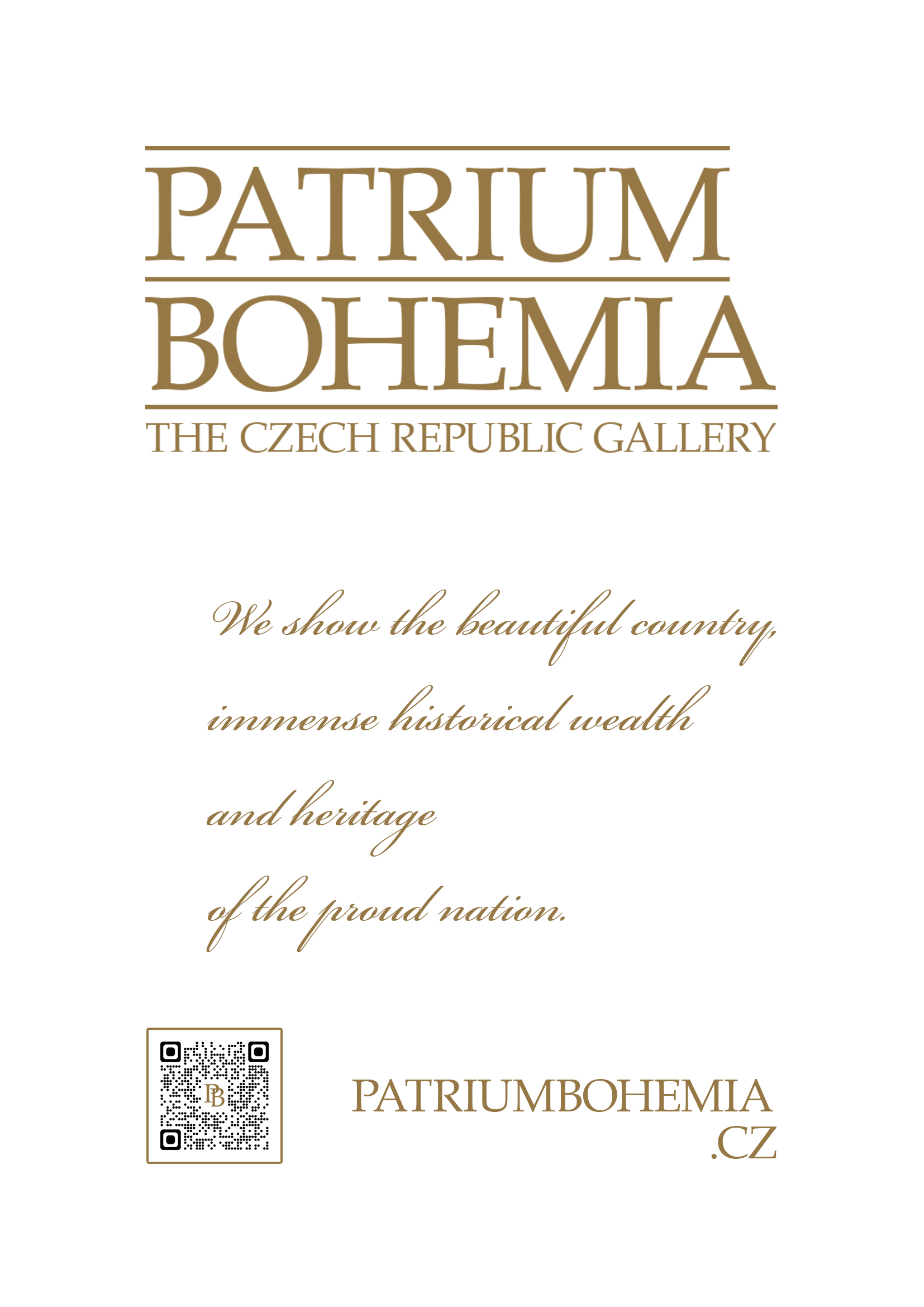 Poster gold with QR code, A4 Patrium Bohemia.