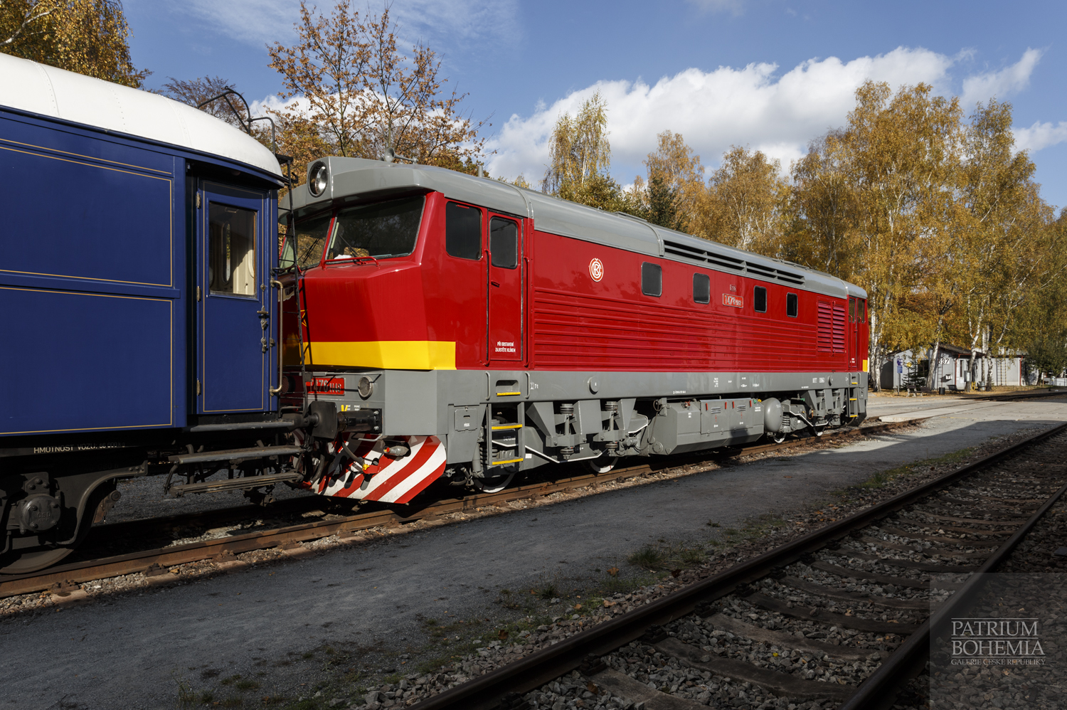 Motorová lokomotiva T478.1158 (řada 751) Zamračená. Železniční muzeum v Lužné u Rakovníka.