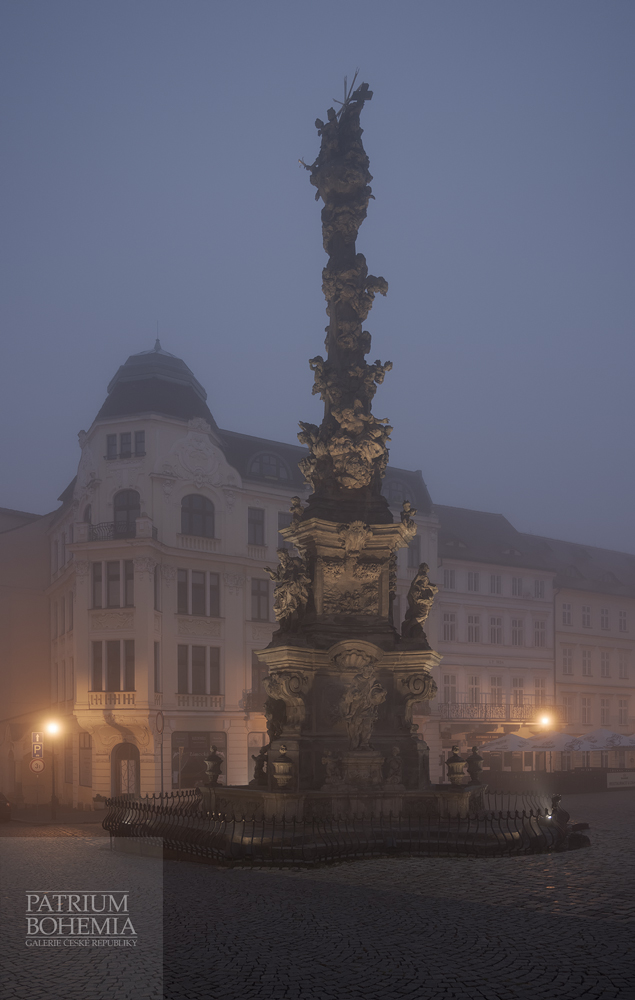 Baroque column of the Holy Trinity. Zamecke square. Teplice.